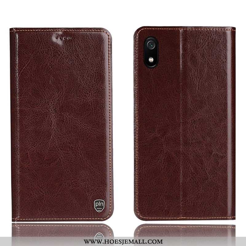 Hoesje Xiaomi Redmi 7a Bescherming Leren Folio Rood Patroon Mobiele Telefoon Grijs