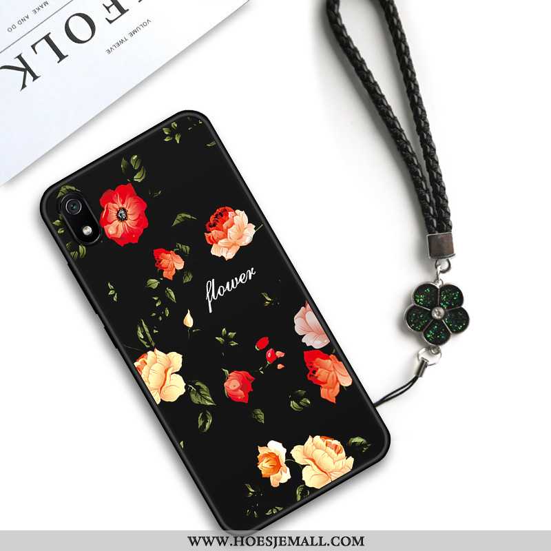 Hoesje Xiaomi Redmi 7a Classic Siliconen Roze Chinese Stijl Bloemen Vintage Anti-fall Rood