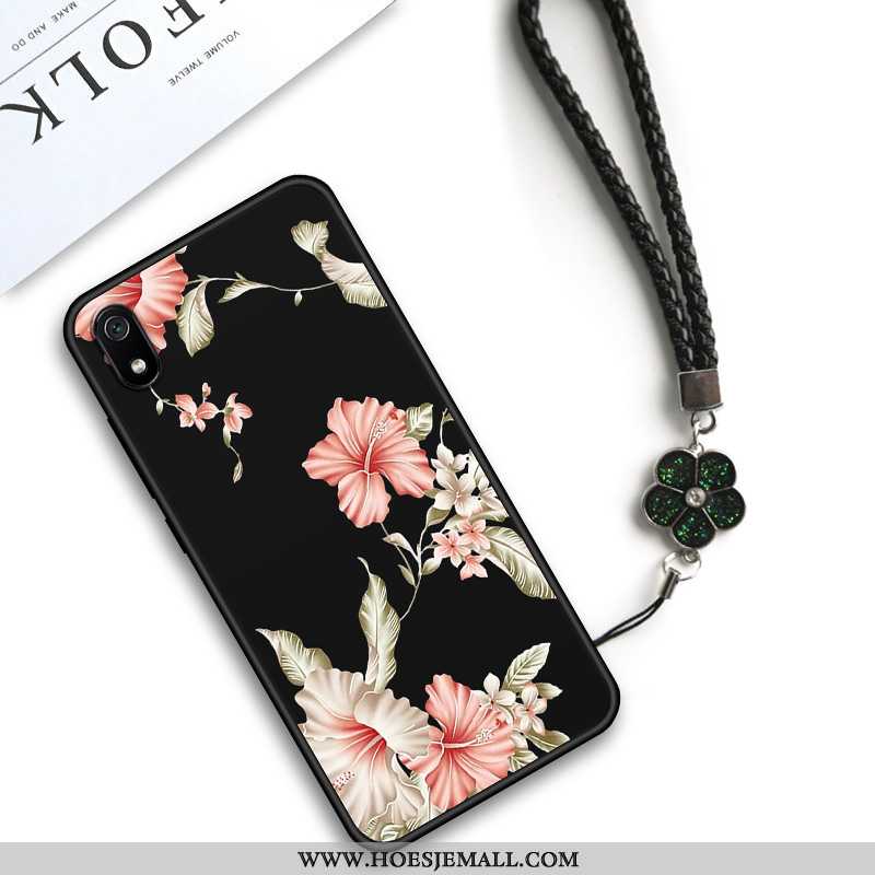 Hoesje Xiaomi Redmi 7a Classic Siliconen Roze Chinese Stijl Bloemen Vintage Anti-fall Rood