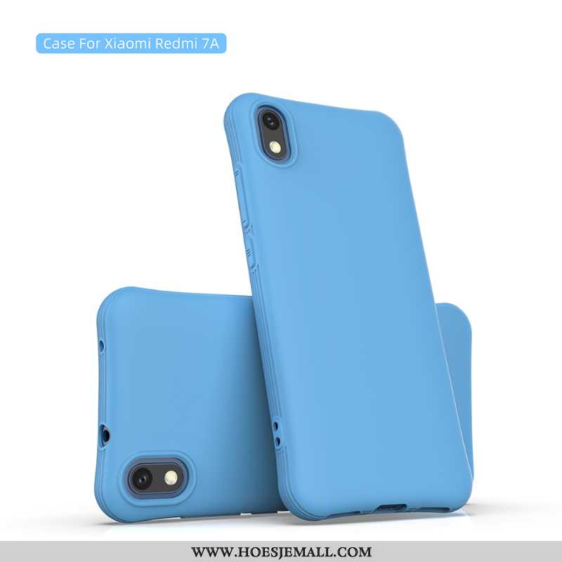 Hoesje Xiaomi Redmi 7a Zacht Skärmskydd Mobiele Telefoon Blauw Eenvoudige Rood Blauwe