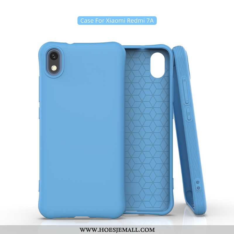 Hoesje Xiaomi Redmi 7a Zacht Skärmskydd Mobiele Telefoon Blauw Eenvoudige Rood Blauwe