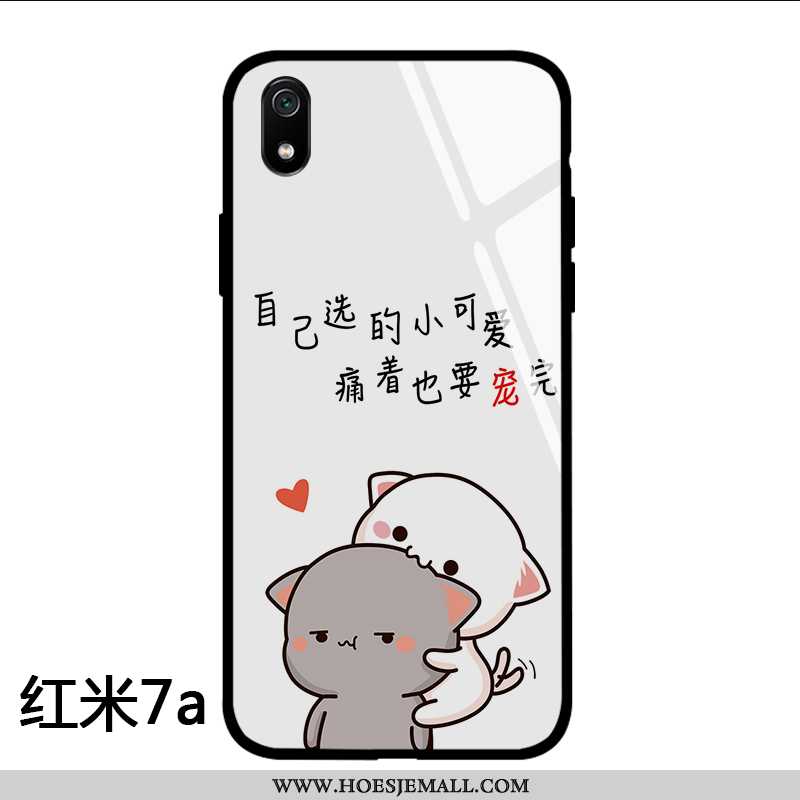 Hoes Xiaomi Redmi 7a Mooie Trend Wit Glas Persoonlijk Lovers Mobiele Telefoon Witte