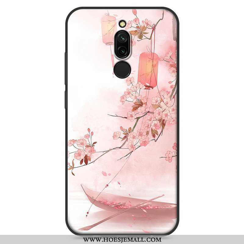 Hoes Xiaomi Redmi 8 Zacht Siliconen Anti-fall Rood Mini Mobiele Telefoon Bescherming Witte