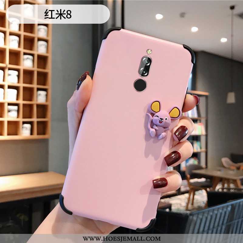 Hoesje Xiaomi Redmi 8 Siliconen Bescherming Mini Rat Lovers Hoes Roze