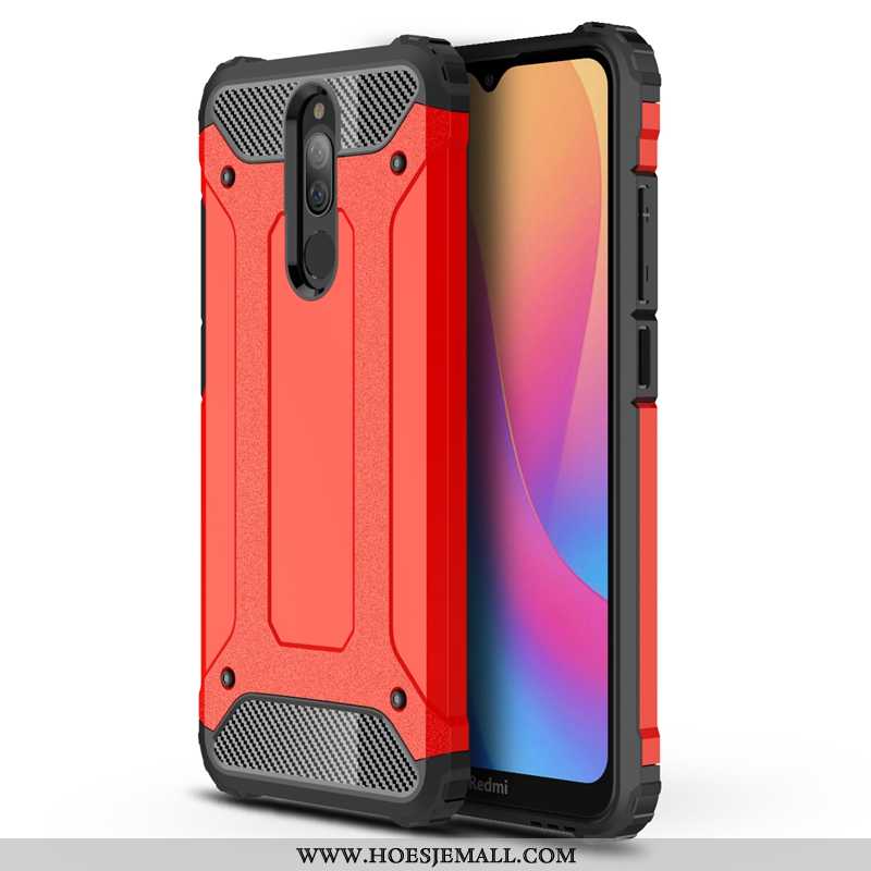 Hoesje Xiaomi Redmi 8 Bescherming Schrobben Mobiele Telefoon Rood Blauw Siliconen Blauwe