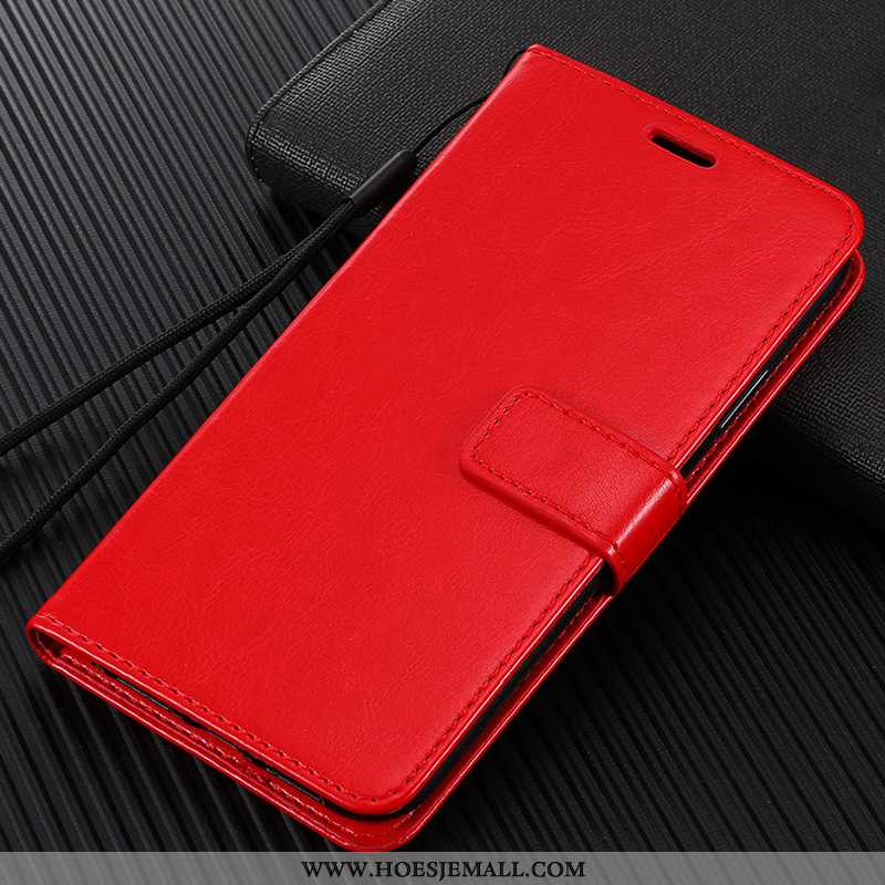 Hoesje Xiaomi Redmi 8 Leren Zacht Anti-fall All Inclusive Siliconen Tempereren Hoes Rood