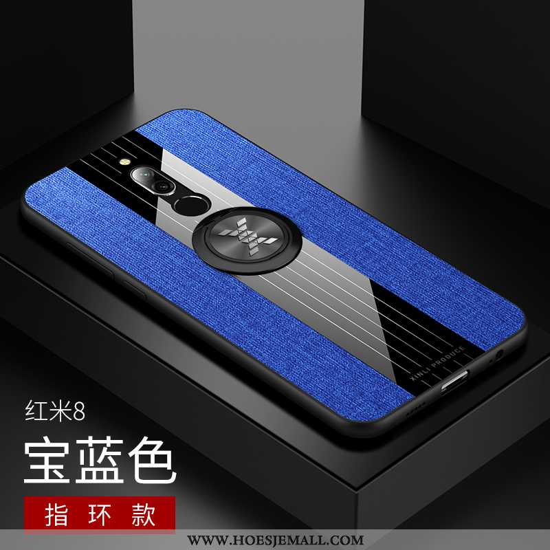 Hoesje Xiaomi Redmi 8 Patroon Trend Ondersteuning Anti-fall Siliconen Rood Doek Blauwe