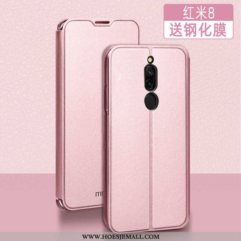 Hoesje Xiaomi Redmi 8 Siliconen Bescherming Hoes Anti-fall Rood Leren