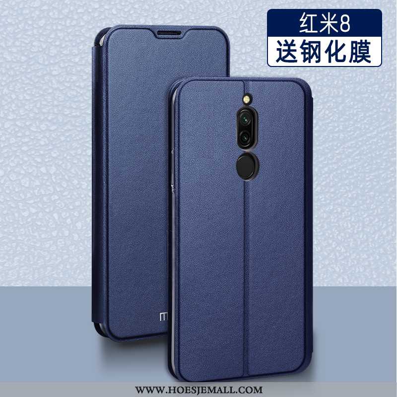 Hoesje Xiaomi Redmi 8 Siliconen Bescherming Hoes Anti-fall Rood Leren