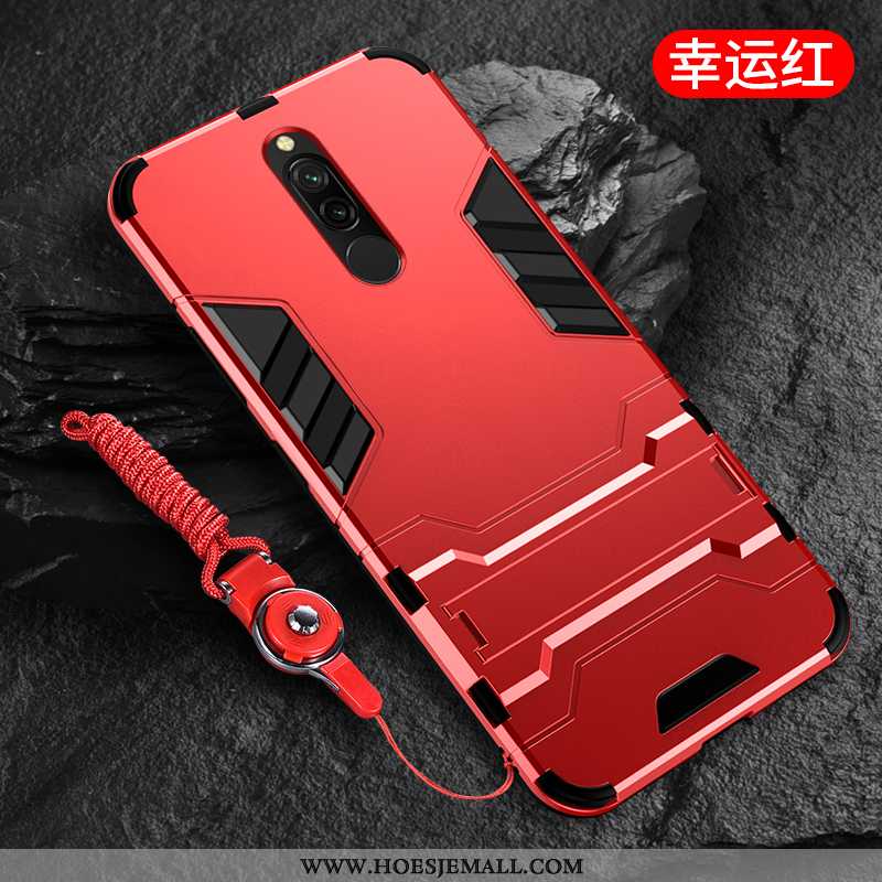 Hoes Xiaomi Redmi 8 Schrobben Hanger Hoesje Hard Bescherming Scheppend Mobiele Telefoon Rood