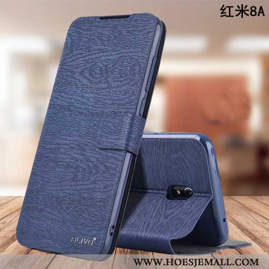 Hoesje Xiaomi Redmi 8a Zacht Siliconen Leren Bescherming Donkerblauw Mobiele Telefoon Donkerblauwe