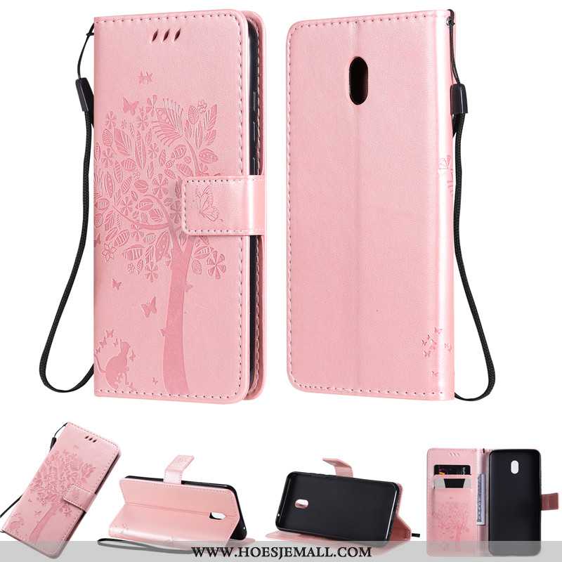 Hoes Xiaomi Redmi 8a Leren Hoesje Anti-fall Rood Folio Mobiele Telefoon All Inclusive Purper