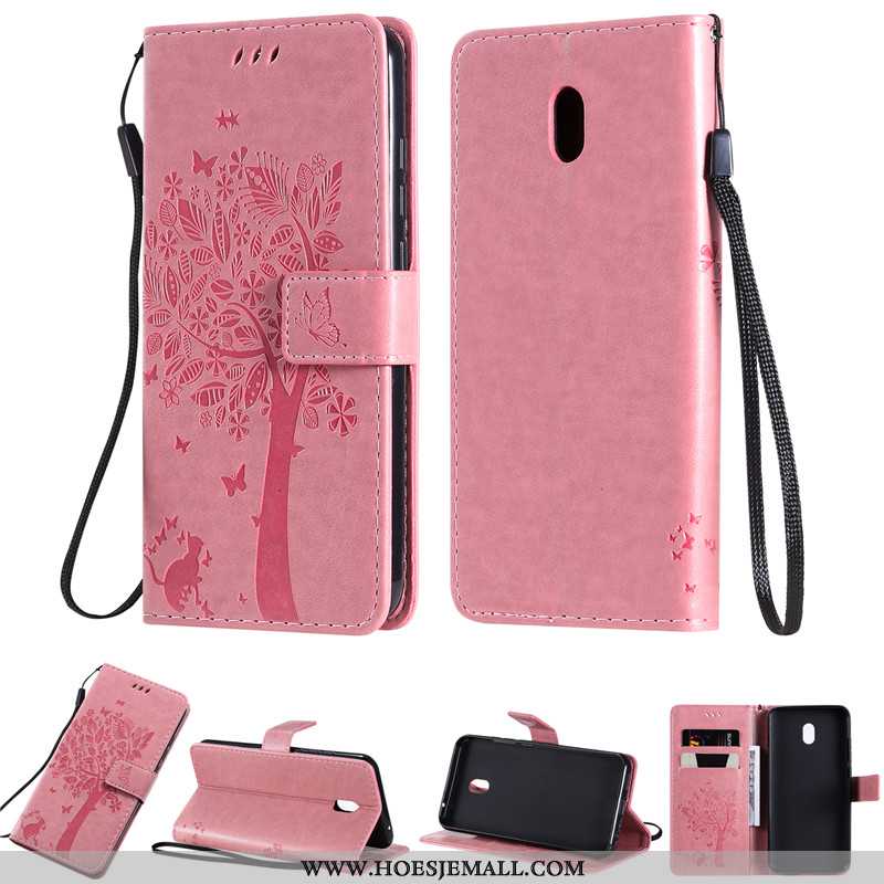 Hoes Xiaomi Redmi 8a Leren Hoesje Anti-fall Rood Folio Mobiele Telefoon All Inclusive Purper