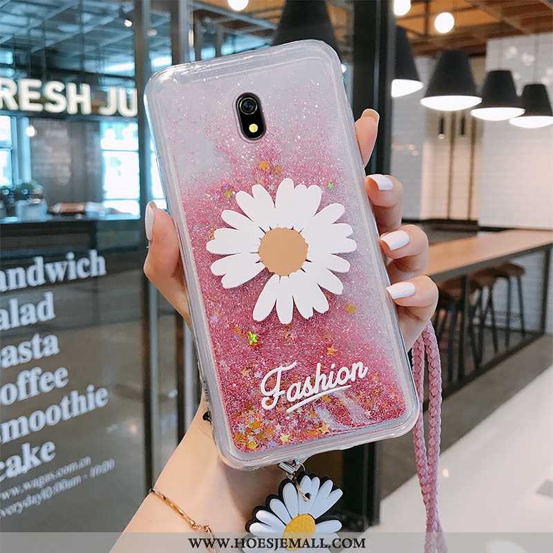 Hoesje Xiaomi Redmi 8a Trend Siliconen Rood Anti-fall Drijfzand Net Red Hanger Purper