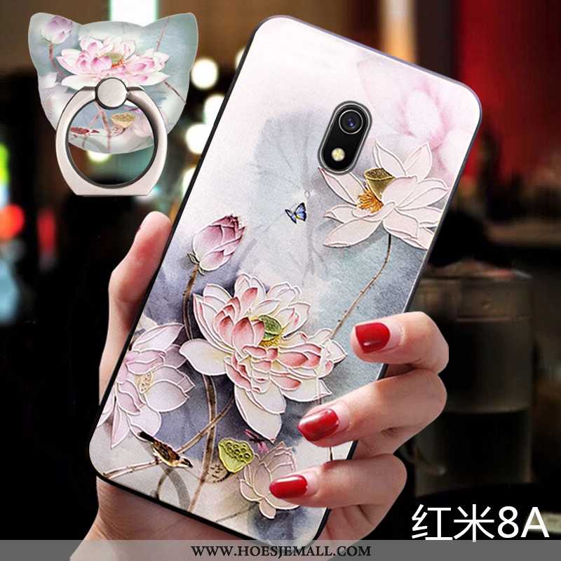 Hoesje Xiaomi Redmi 8a Siliconen Bescherming Anti-fall Trend Hanger Mini Vintage Roze