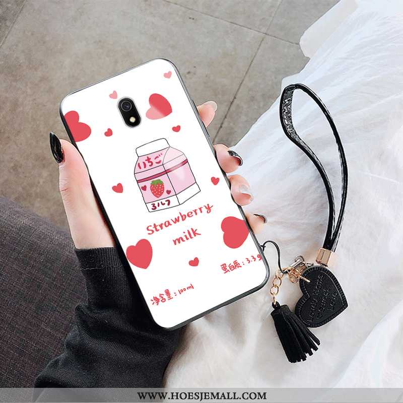 Hoes Xiaomi Redmi 8a Bescherming Glas All Inclusive Roze Hoesje Wit Witte