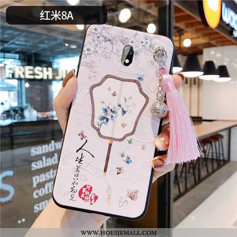 Hoesje Xiaomi Redmi 8a Super Dun Net Red Kwasten Scheppend Rood Roze