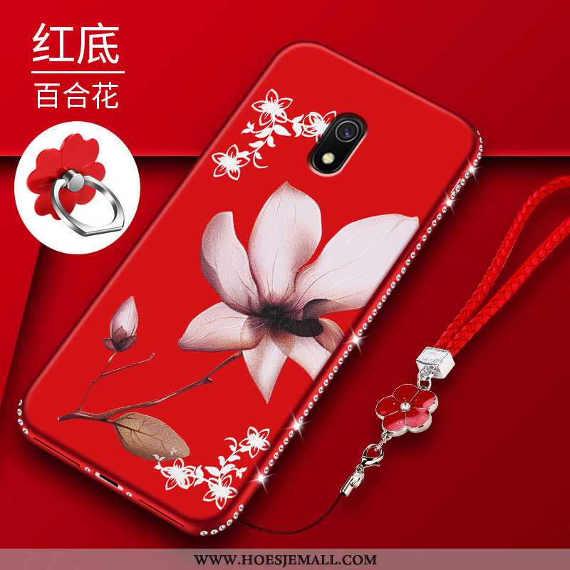 Hoes Xiaomi Redmi 8a Super Dun Mobiele Telefoon Siliconen Bloemen All Inclusive Rood