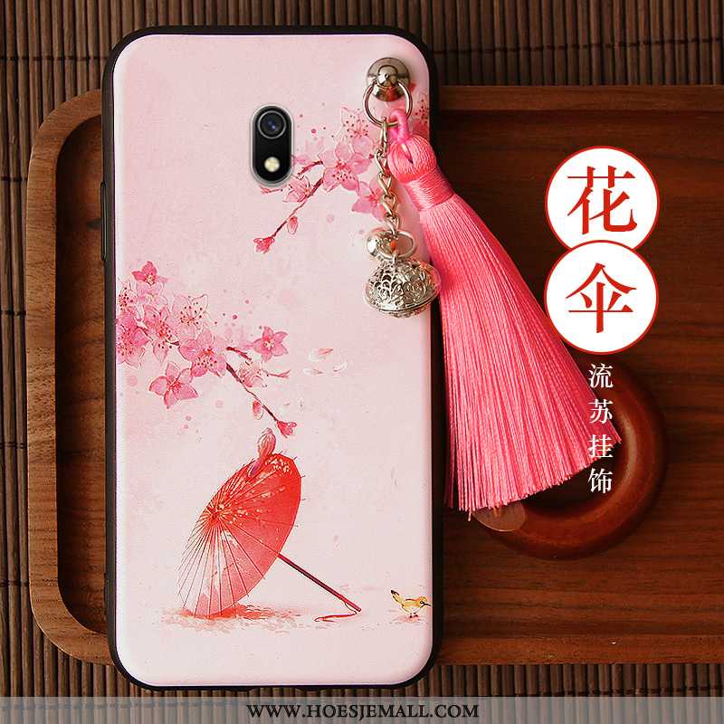 Hoes Xiaomi Redmi 8a Siliconen Persoonlijk Anti-fall All Inclusive Rood Mini Scheppend Roze