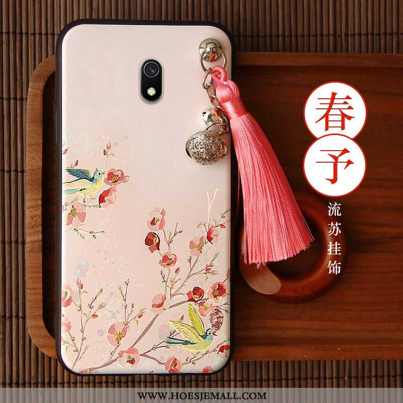 Hoes Xiaomi Redmi 8a Siliconen Persoonlijk Anti-fall All Inclusive Rood Mini Scheppend Roze