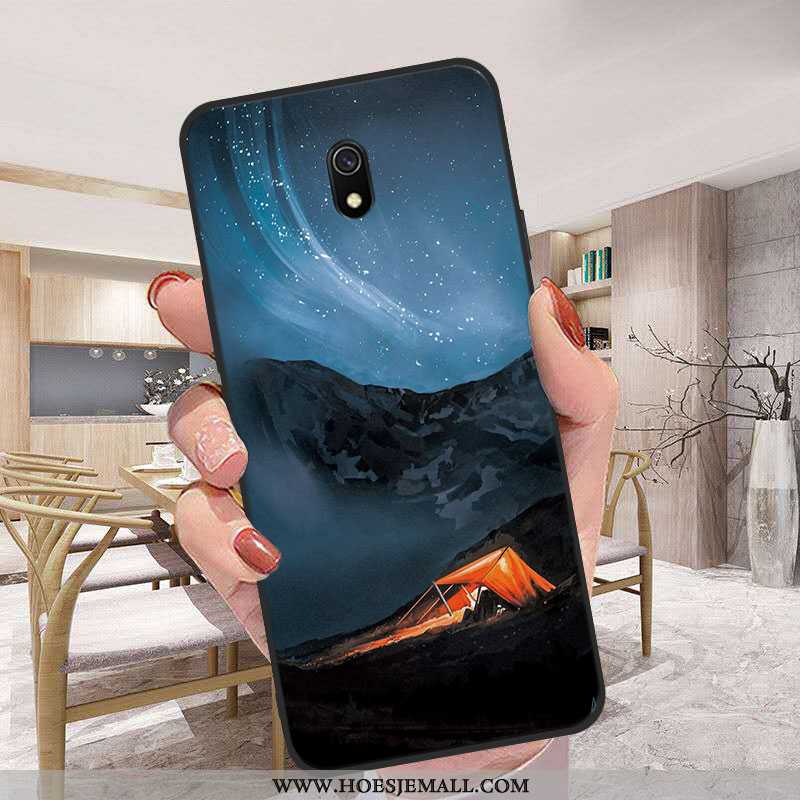 Hoesje Xiaomi Redmi 8a Siliconen Bescherming Donkerblauw Spotprent Persoonlijk Zacht Skärmskydd Donk