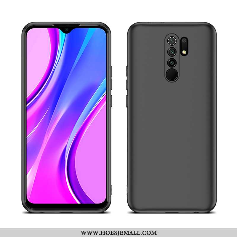 Hoesje Xiaomi Redmi 9 Siliconen Bescherming Anti-fall Mobiele Telefoon Zwart Schrobben Zwarte