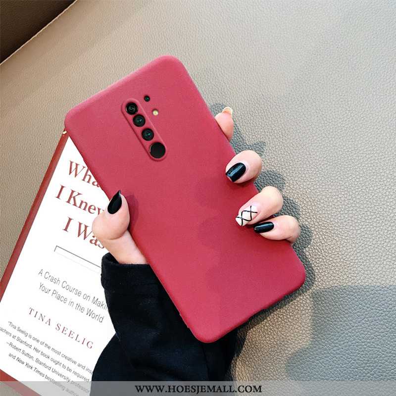 Hoesje Xiaomi Redmi 9 Zacht Siliconen Bescherming Mini Anti-fall Rood Hoes Grijs