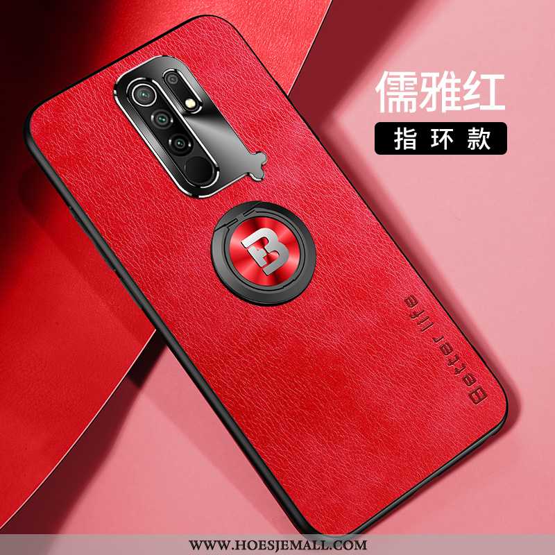 Hoesje Xiaomi Redmi 9 Leren Schrobben Oranje Persoonlijk Trend Rood Nieuw