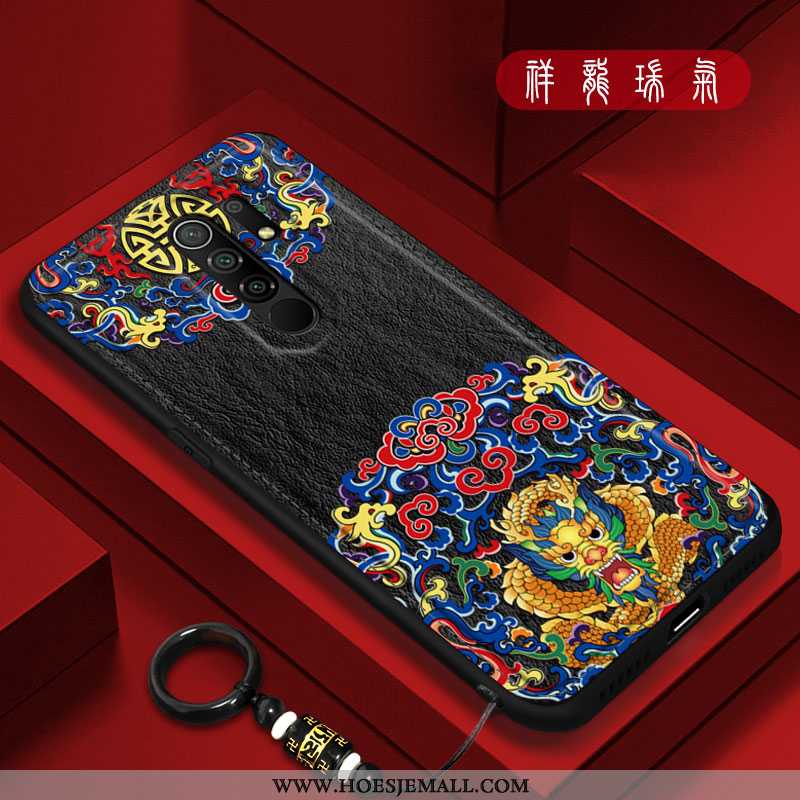 Hoesje Xiaomi Redmi 9 Siliconen Bescherming Zacht Chinese Stijl Mobiele Telefoon Anti-fall Rood