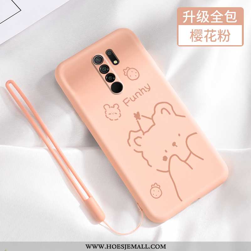 Hoesje Xiaomi Redmi 9 Hanger Persoonlijk All Inclusive Schrobben Beren Rood Roze