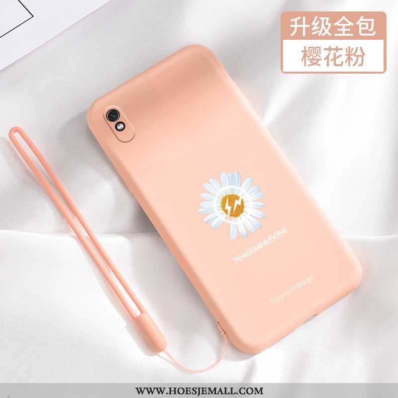 Hoesje Xiaomi Redmi 9a Siliconen Bescherming Madeliefjes Rood Mini Net Red Zacht