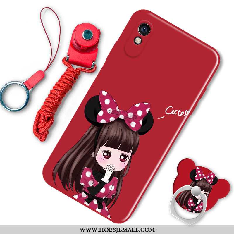 Hoesje Xiaomi Redmi 9a Siliconen Mode Rood Lovers Spotprent Mooie Zacht Witte