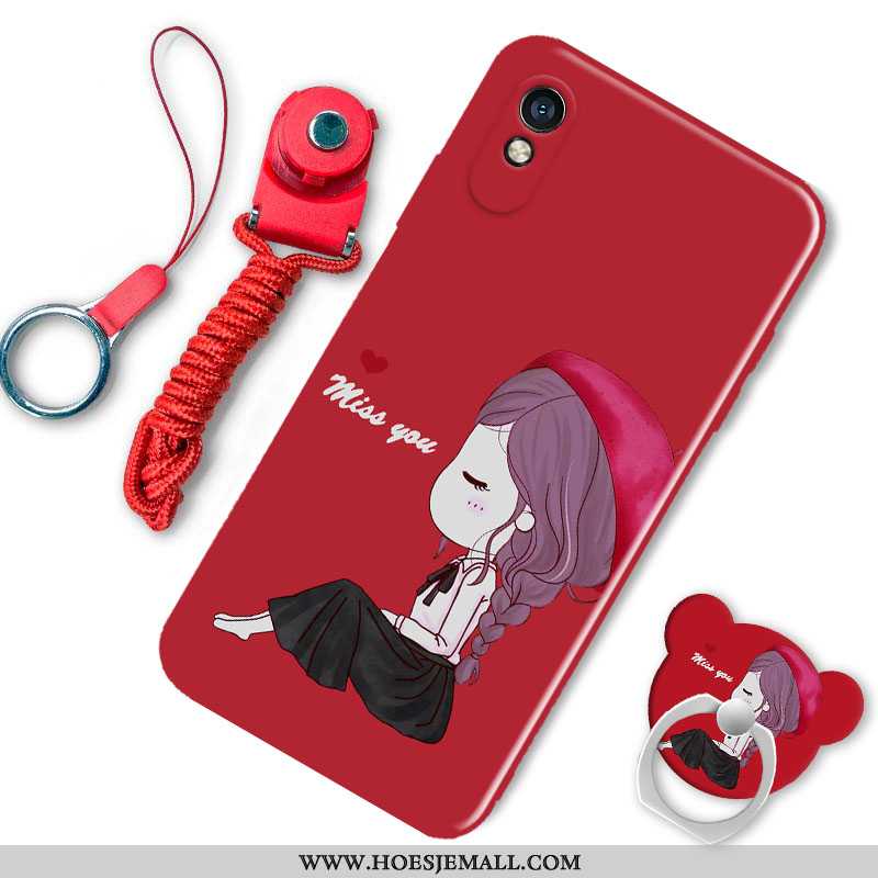 Hoesje Xiaomi Redmi 9a Siliconen Mode Rood Lovers Spotprent Mooie Zacht Witte