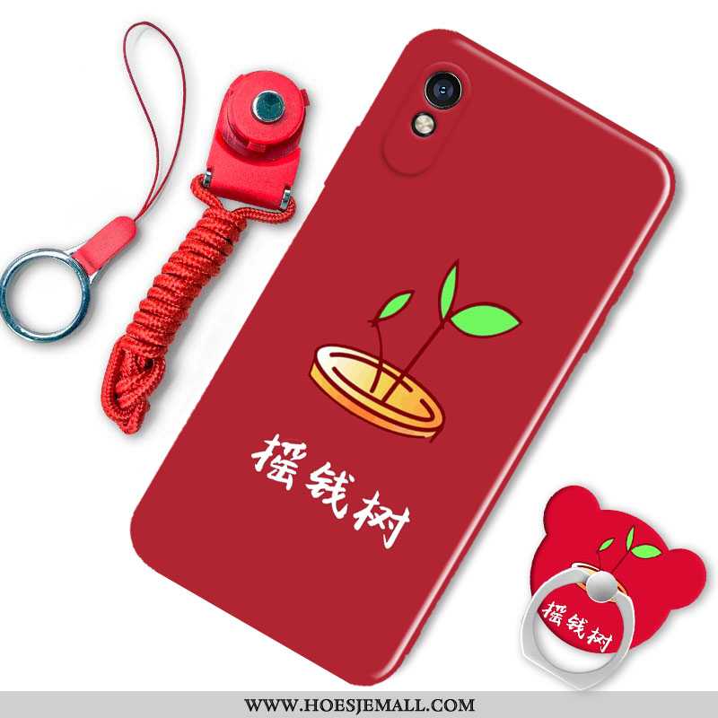 Hoesje Xiaomi Redmi 9a Siliconen Mode Rood Lovers Spotprent Mooie Zacht Witte