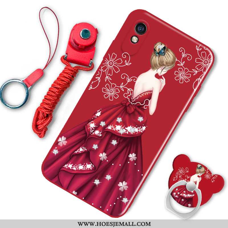 Hoesje Xiaomi Redmi 9a Siliconen Mode Rood Lovers Spotprent Mooie Zacht Witte