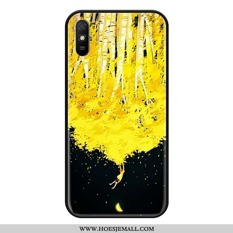 Hoes Xiaomi Redmi 9a Vintage Siliconen Anti-fall Mobiele Telefoon Rood Persoonlijk Chinese Stijl Gee