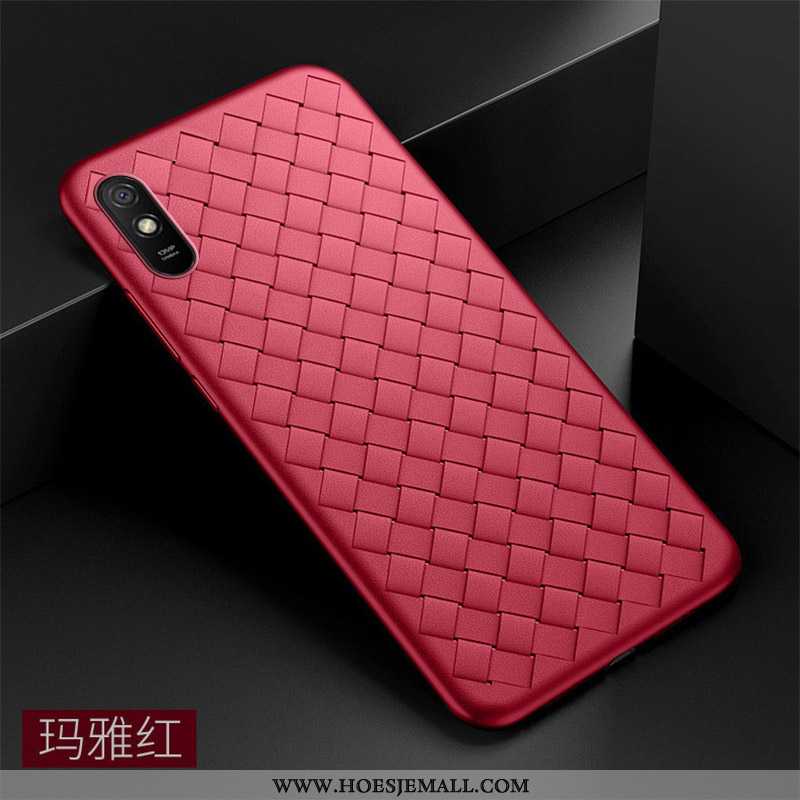 Hoes Xiaomi Redmi 9a Trend Super All Inclusive Nieuw Siliconen Weven Hoesje Rood