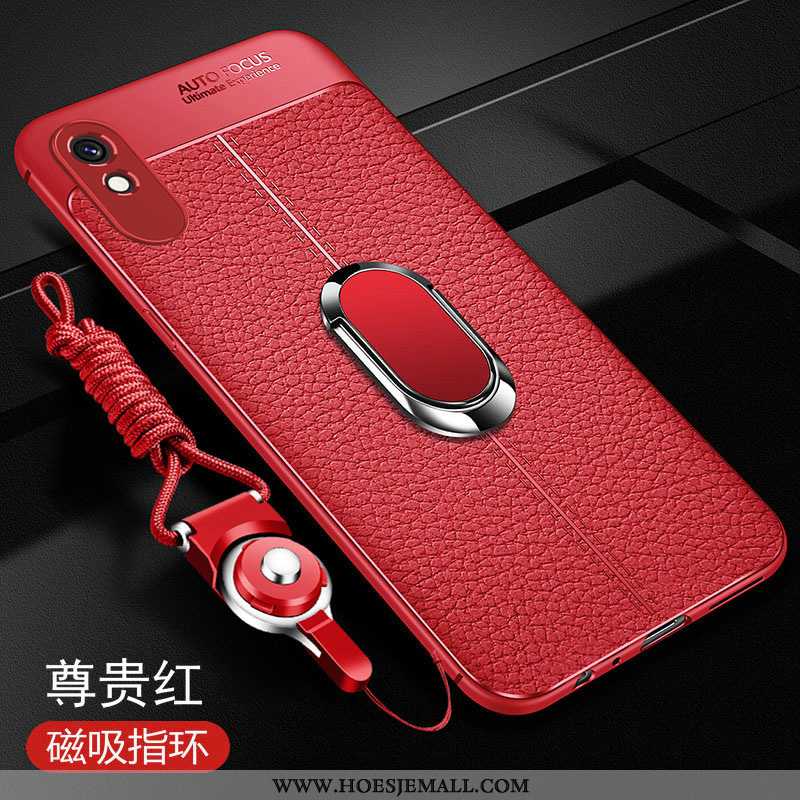 Hoesje Xiaomi Redmi 9a Trend Super All Inclusive Anti-fall Persoonlijk Rood Siliconen Donkerblauwe