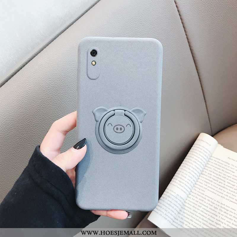 Hoesje Xiaomi Redmi 9a Bescherming Schrobben Zacht Siliconen Rood Auto Magnetisch Grijs