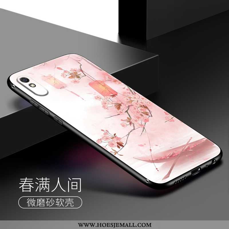 Hoesje Xiaomi Redmi 9a Zacht Siliconen Elegante Vers Roze Mini Mobiele Telefoon