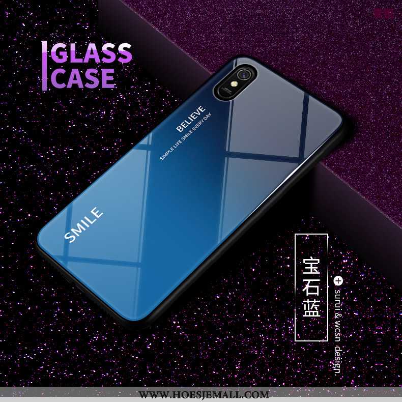 Hoesje Xiaomi Redmi 9a Trend Bescherming Anti-fall Kleurverloop Glas Persoonlijk All Inclusive Rood