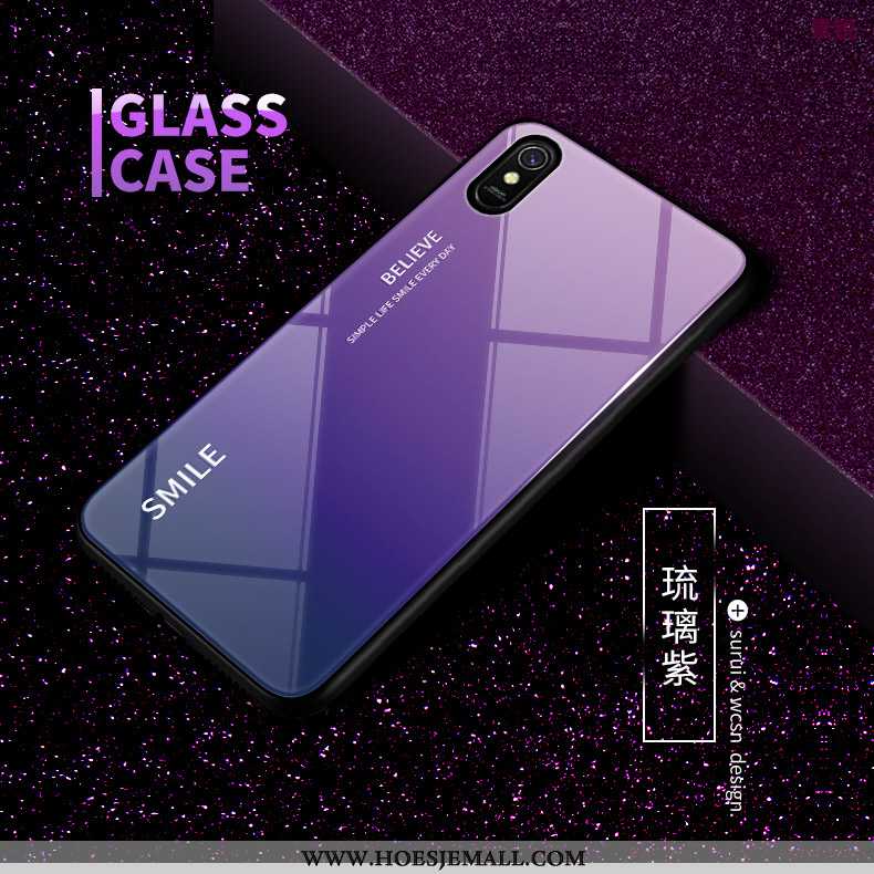 Hoesje Xiaomi Redmi 9a Trend Bescherming Anti-fall Kleurverloop Glas Persoonlijk All Inclusive Rood