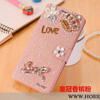 Hoes Xiaomi Redmi Note 5 Bescherming Met Strass Mobiele Telefoon Roze Hoesje Leren Clamshell