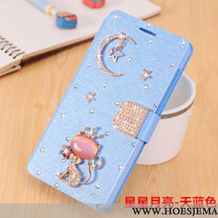 Hoes Xiaomi Redmi Note 5 Bescherming Met Strass Mobiele Telefoon Roze Hoesje Leren Clamshell