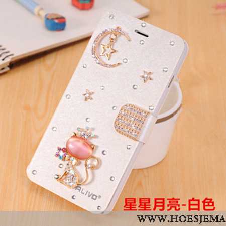 Hoes Xiaomi Redmi Note 5 Bescherming Met Strass Mobiele Telefoon Roze Hoesje Leren Clamshell