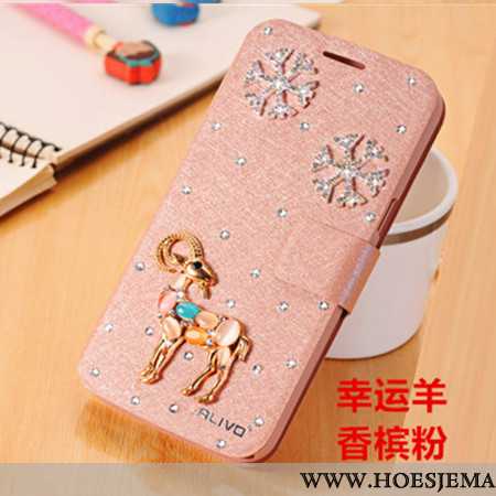 Hoes Xiaomi Redmi Note 5 Bescherming Met Strass Mobiele Telefoon Roze Hoesje Leren Clamshell