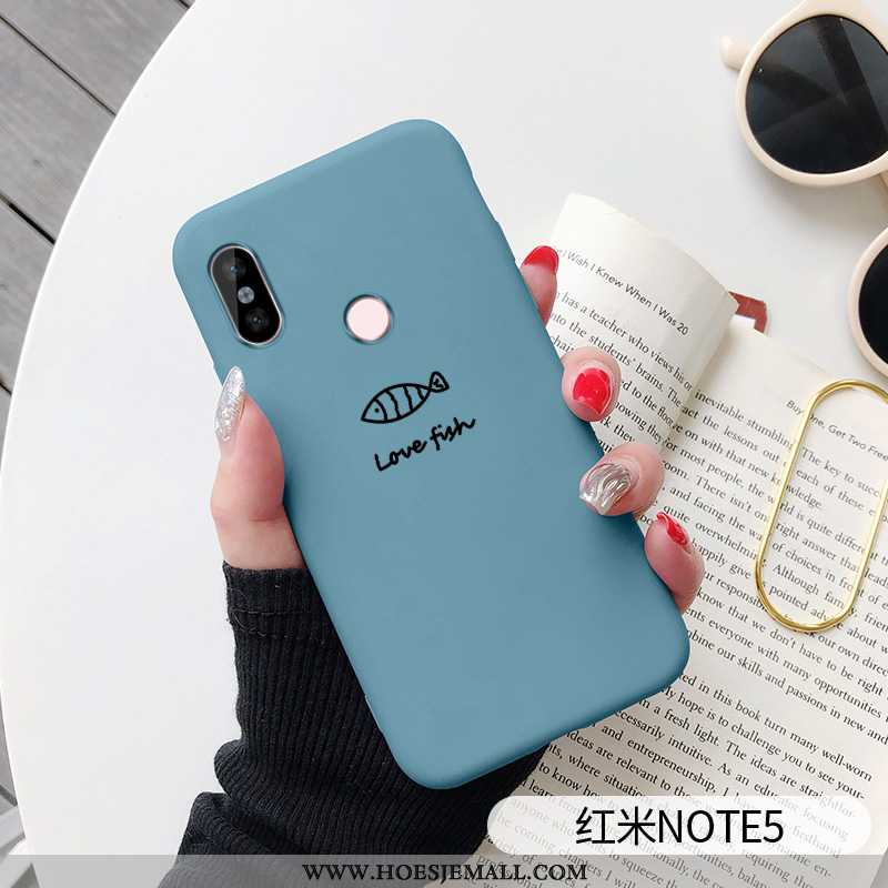 Hoesje Xiaomi Redmi Note 5 Mooie Trend Blauw Lovers Anti-fall Hoge Hoes Blauwe