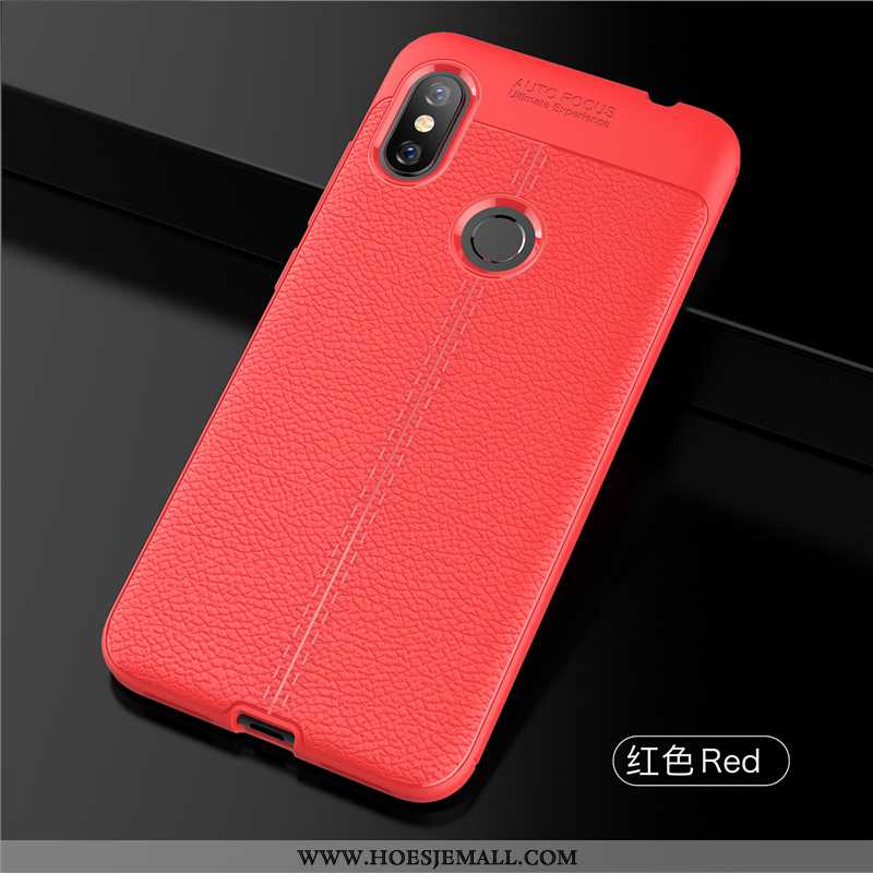 Hoesje Xiaomi Redmi Note 5 Leer Patroon Siliconen Mini Net Red Zacht Bescherming Rood