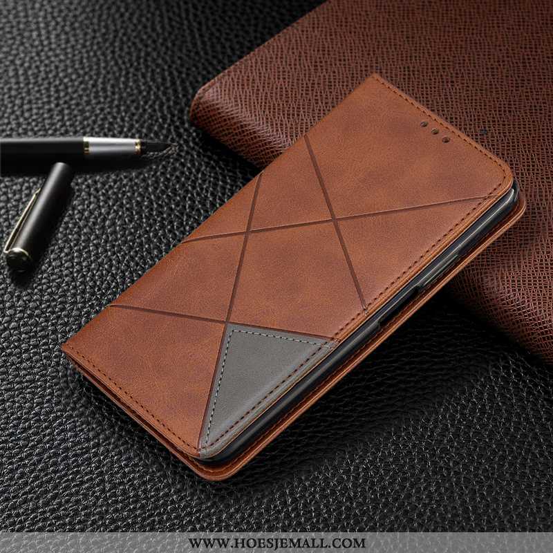 Hoesje Xiaomi Redmi Note 5 Bescherming Leren Hoge Folio Rood Mini Bruin