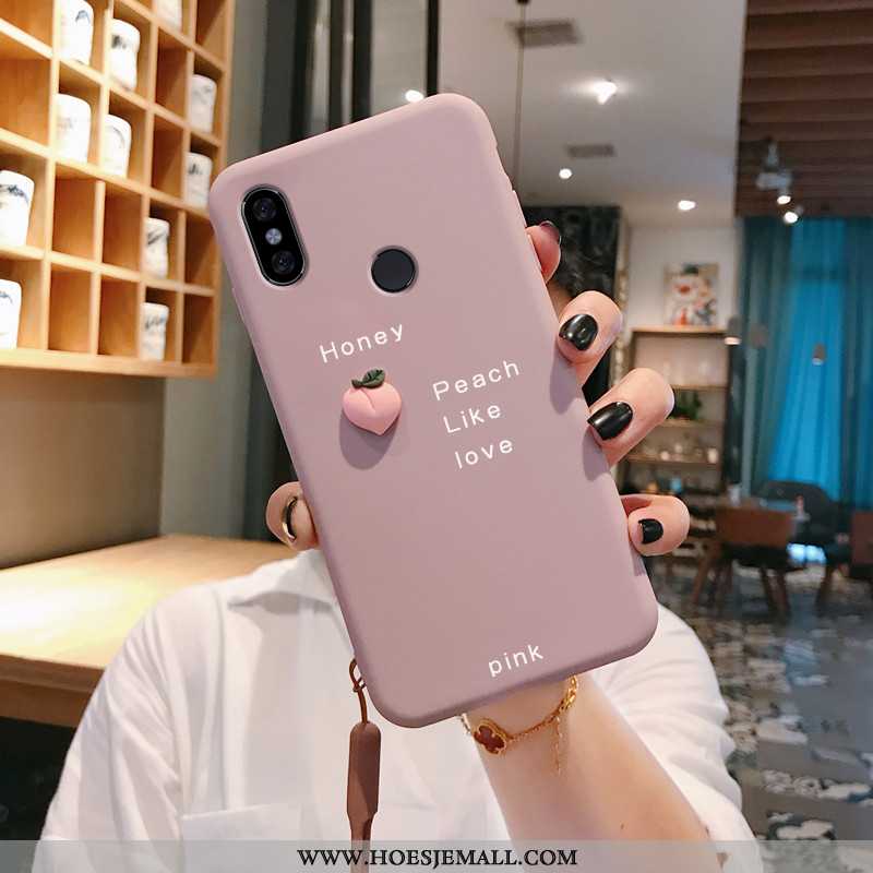 Hoes Xiaomi Redmi Note 6 Pro Hout Trend Koe Zacht Persoonlijk Mini Roze